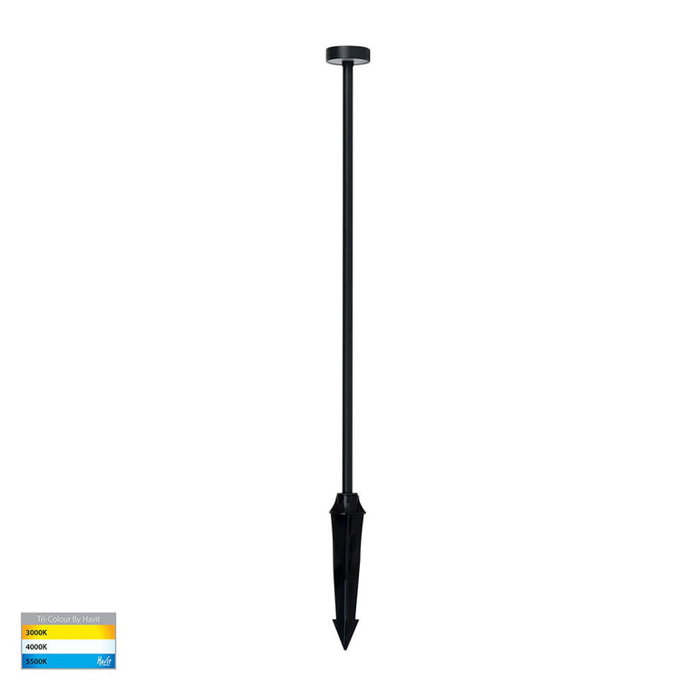 Vertex 3W CCT 24V DC LED Garden Bollard Spike Light Black - HV1511T-BLK-24V