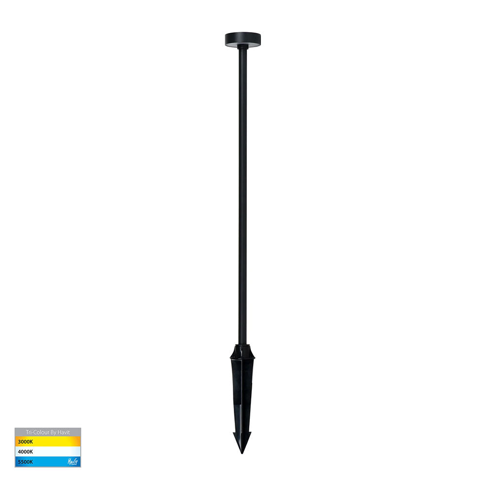 Vertex 3W CCT 24V DC LED Garden Bollard Spike Light Black - HV1512T-BLK-24V