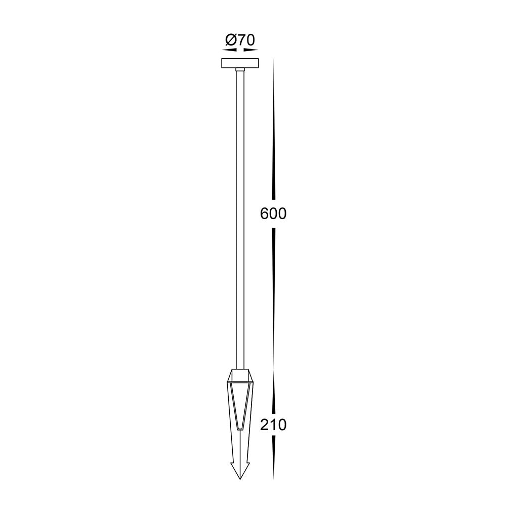 Vertex 3W CCT 24V DC LED Garden Bollard Spike Light Black - HV1512T-BLK-24V