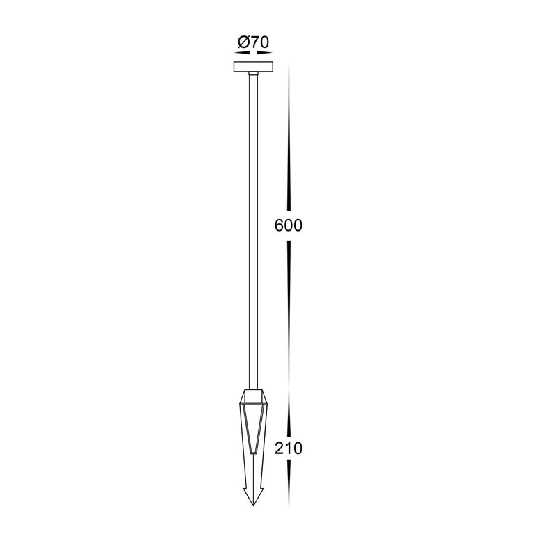 Vertex 3W CCT 24V DC LED Garden Bollard Spike Light Black - HV1512T-BLK-24V