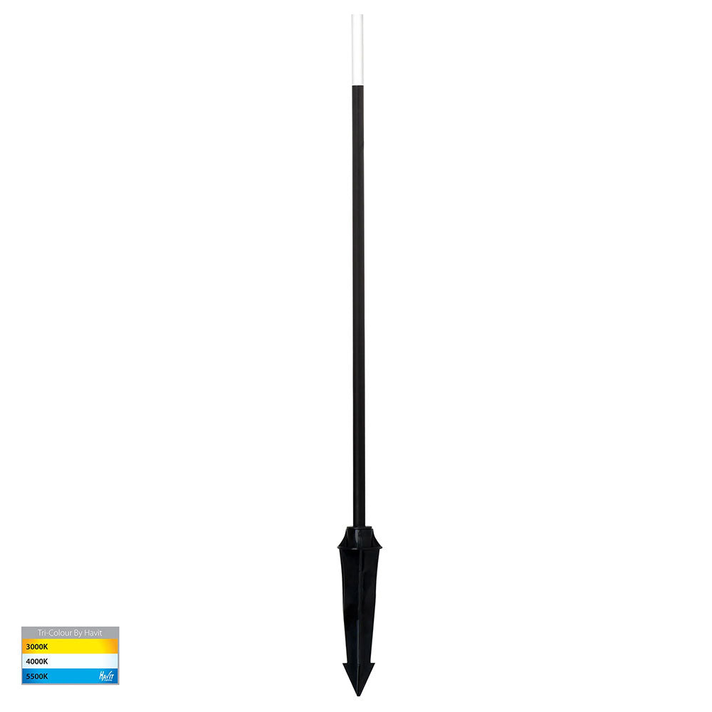 Drique 1W CCT 24V DC LED Garden Bollard Spike Light Black - HV1514T-BLK-24V