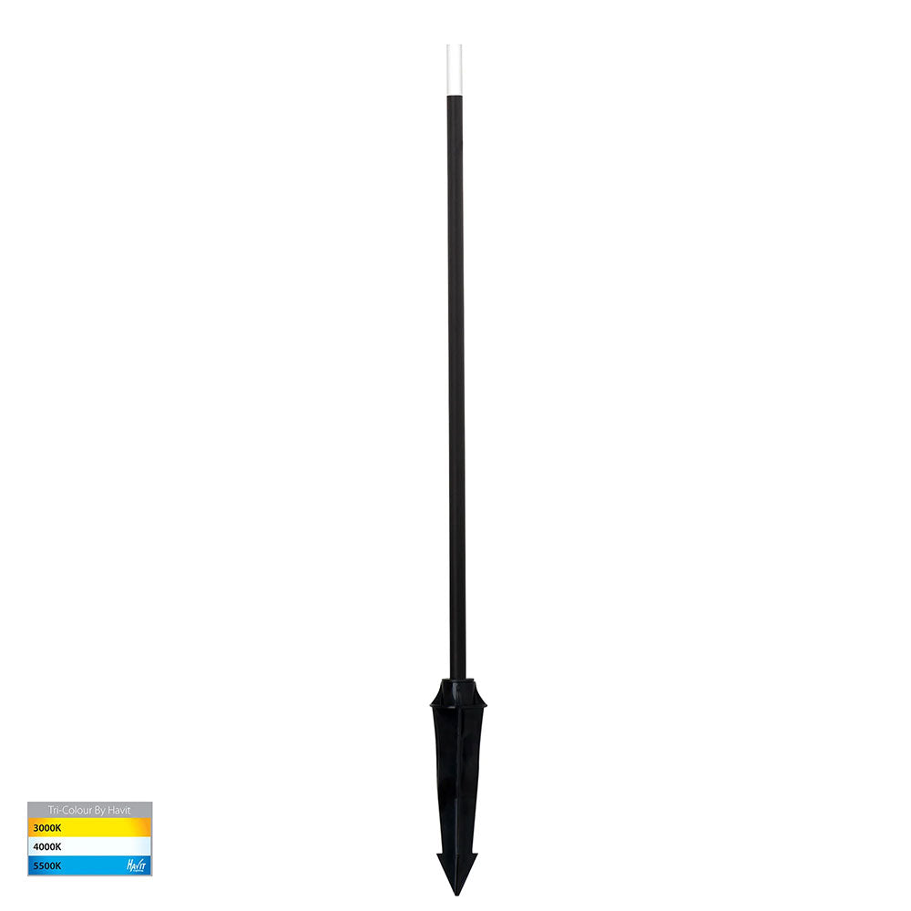 Drique 1W CCT 24V DC LED Garden Bollard Spike Light Black - HV1514T-BLK-24V