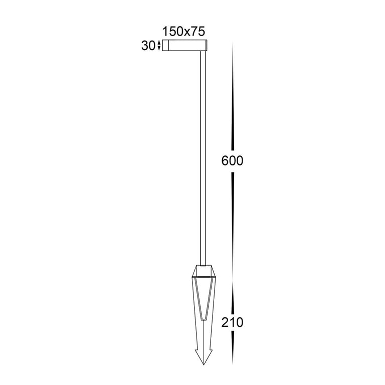 Lindri 7W CCT 24V LED Bollard Garden Spike Light - HV1518T-BLK-24V