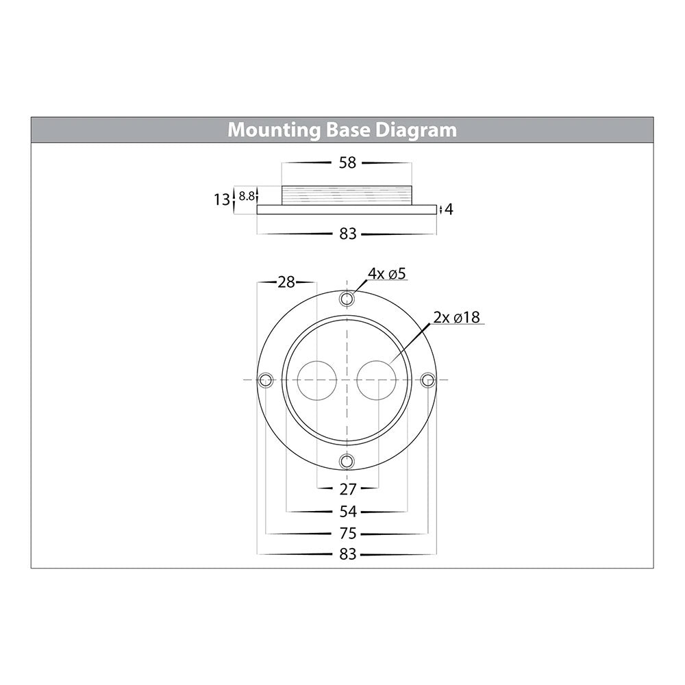 Highlite 5W CCT 12V DC MR16 LED Bollard Light White - HV1602T-WHT