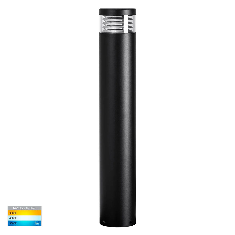 Maxi Louvre 5W CCT 12V DC MR16 LED Bollard Light Black - HV1616T-BLK-12V