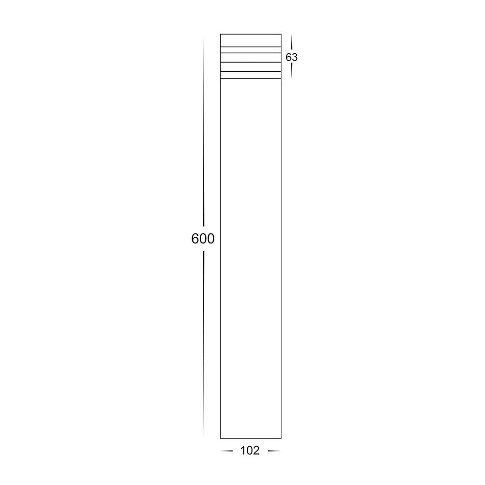 Maxi Louvre 5W CCT 12V DC MR16 LED Bollard Light Black - HV1616T-BLK-12V