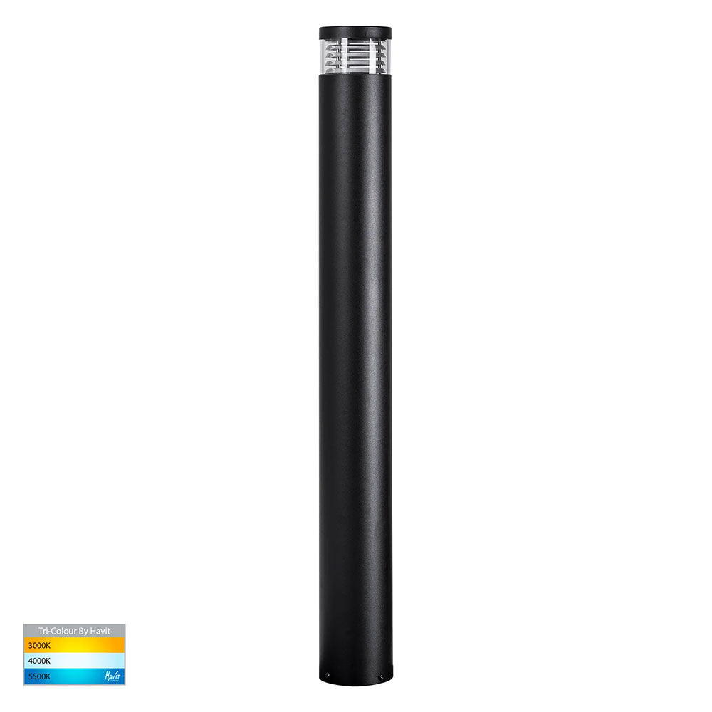 Maxi Louvre 9W CCT 240V E27 LED Bollard Light Black - HV1618T-BLK-240V