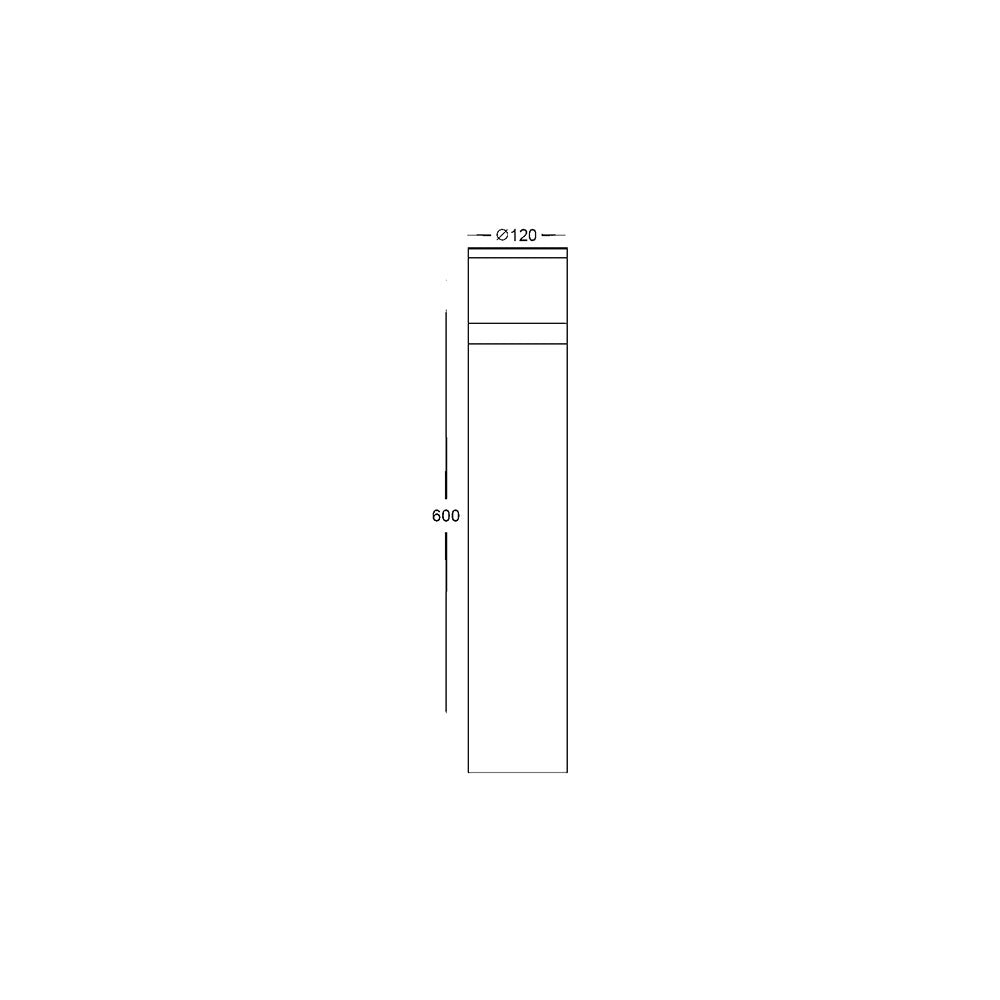 Highlite 18W / 24W CCT 240V LED 600mm Bollard Light Black - HV1625T-BLK-240V