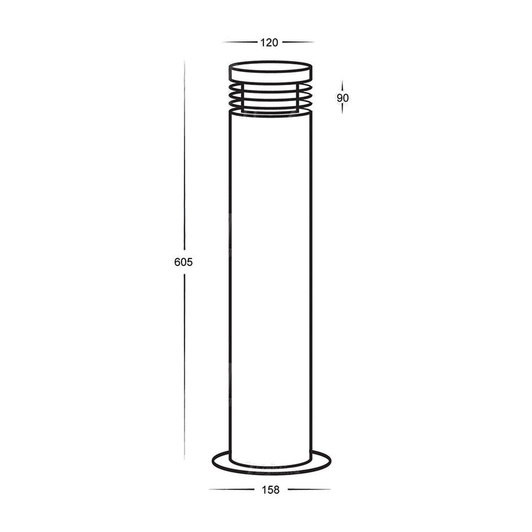 Highlite 240V Bollard Light Solid White Granite - HV1626T-WG-240V