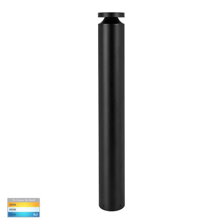 Noray 12W CCT 240V LED 970mm Bollard Black - HV1639T-BLK-240V