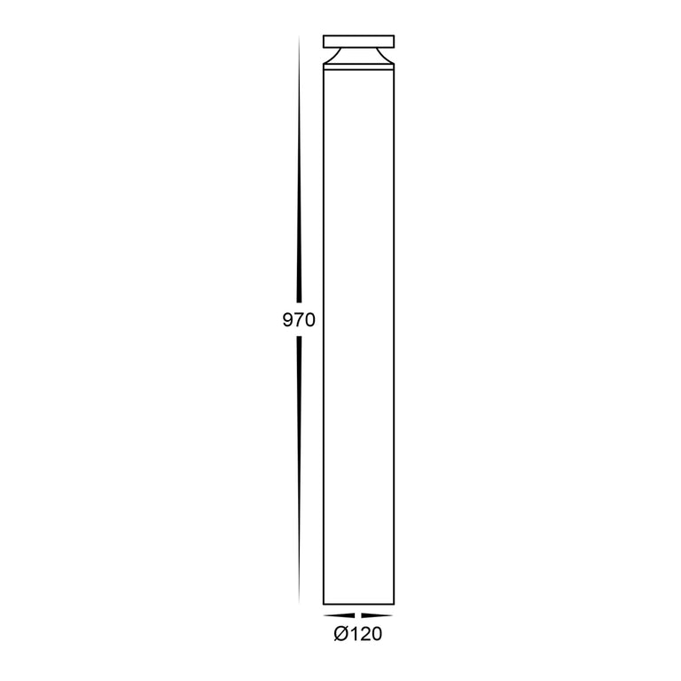 Noray 12W CCT 240V LED 970mm Bollard Black - HV1639T-BLK-240V