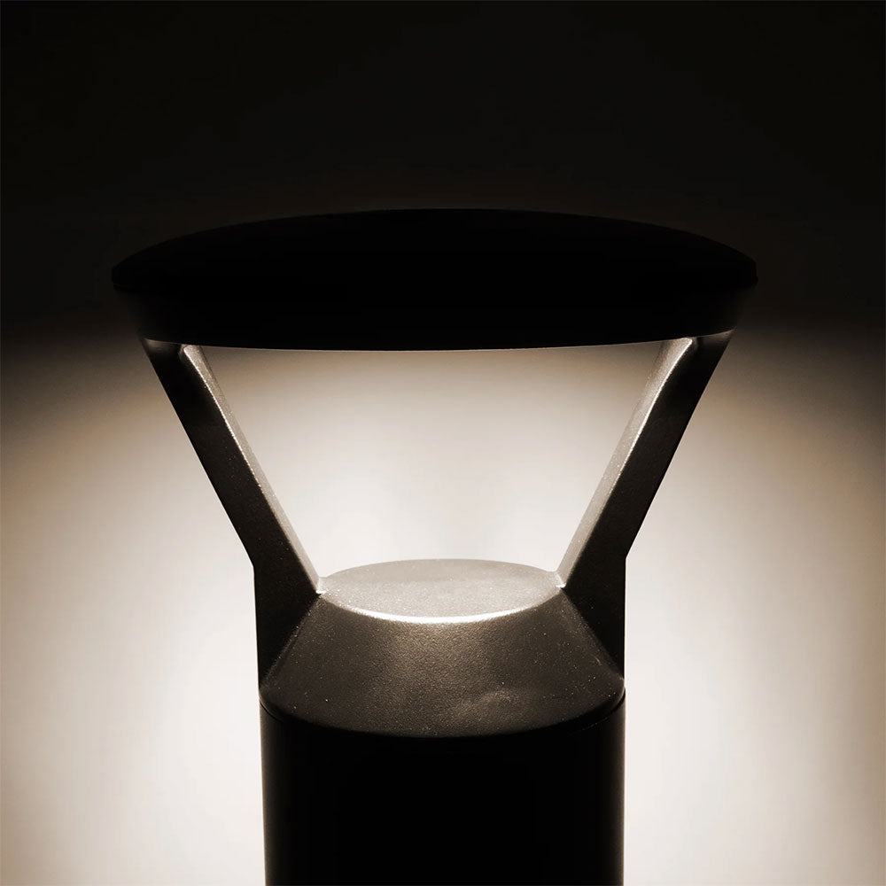 Thema Aluminium Round LED Bollard Light Black - HV1643T-BLK-240V