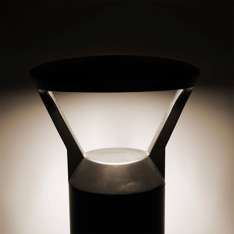 Thema Aluminium Round LED Bollard Light Black - HV1643T-BLK-240V