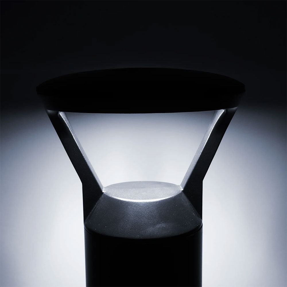 Thema Aluminium Round LED Bollard Light Black - HV1643T-BLK-240V