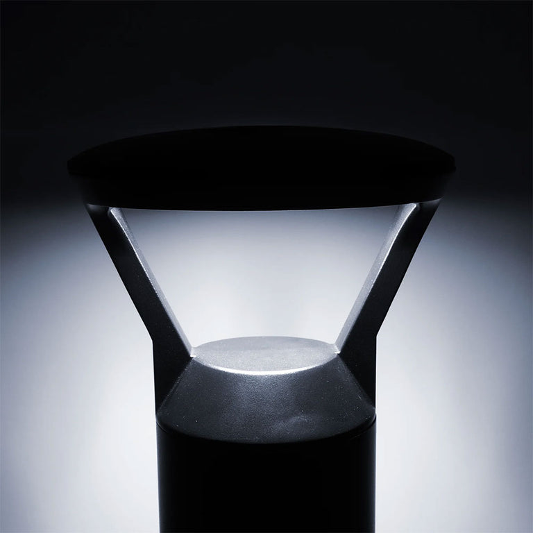 Thema Aluminium Round LED Bollard Light Black - HV1643T-BLK-240V