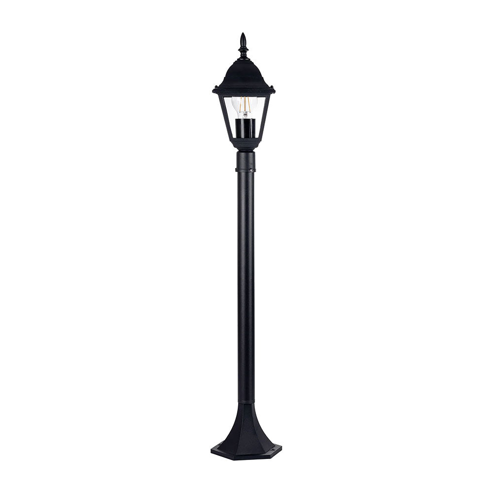 Newark 8W 240V E27 LED Large Pillar Light Black - HV1651W-P-BLK