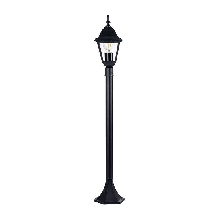 Newark 8W 240V E27 LED Large Pillar Light Black - HV1651W-P-BLK