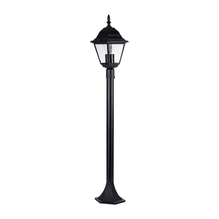 Newark 8W 240V E27 LED Large Pillar Light Black - HV1651W-P-BLK