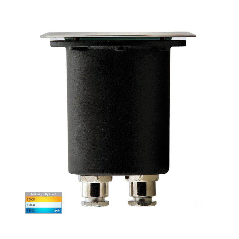 Metro 5W CCT 12V DC MR16 LED Round  Inground Uplighter Stainless Steel / Black - HV1801T