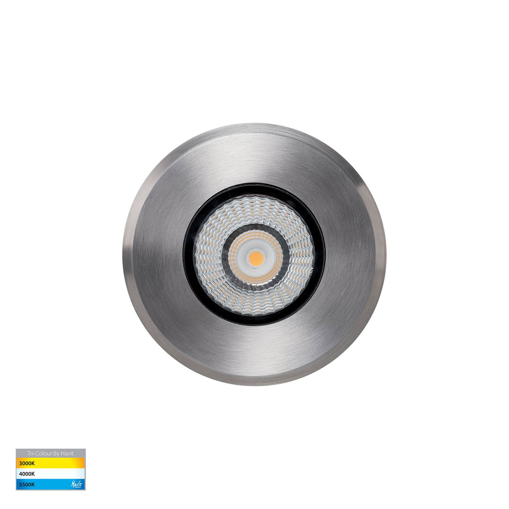 Klip 7W CCT 12V DC LED Round Inground Uplighter Stainless Steel - HV1831T-12V