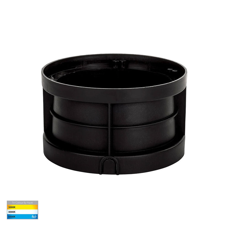 Split 12W CCT 12V DC LED Round Inground Uplighter Stainless Steel / Black - HV1847T