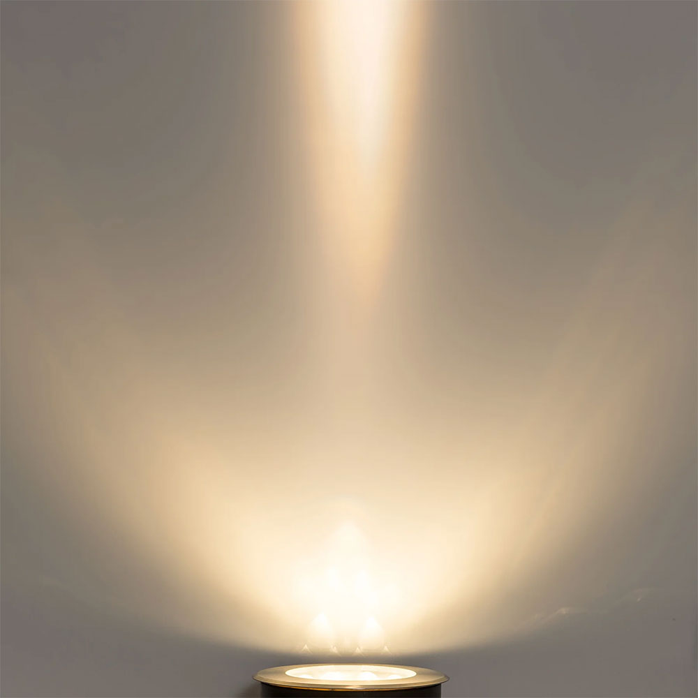 Split 12W CCT 12V DC LED Round Inground Uplighter Stainless Steel / Black - HV1847T