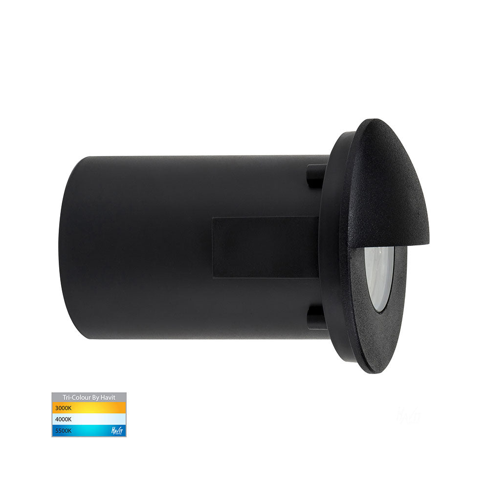 Ollo 5W CCT 12V DC Eyelid LED Step Light Black / Stainless Steel - HV19012T-BLK