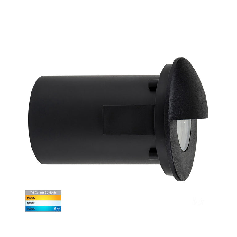 Ollo 5W CCT 12V DC Eyelid LED Step Light Black / Stainless Steel - HV19012T-BLK