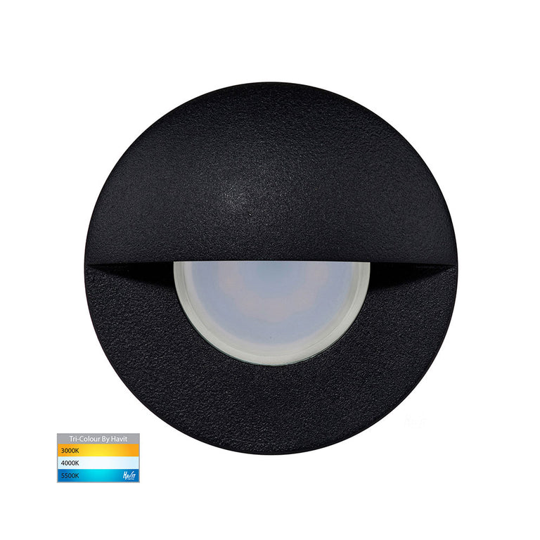 Ollo 5W CCT 12V DC Eyelid LED Step Light Black / Stainless Steel - HV19012T-BLK