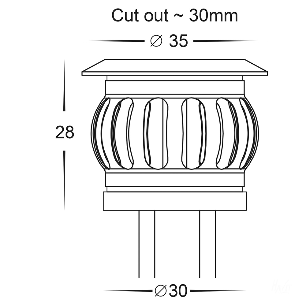Flame 0.5W 12V DC LED DIY Deck Light 316 Stainless Steel / RGB - HV28261RGB