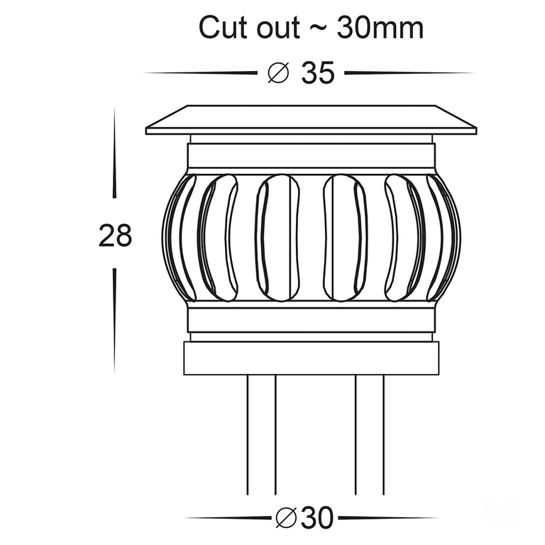 Flame 0.5W 12V DC LED DIY Deck Light 316 Stainless Steel / RGB - HV28261RGB