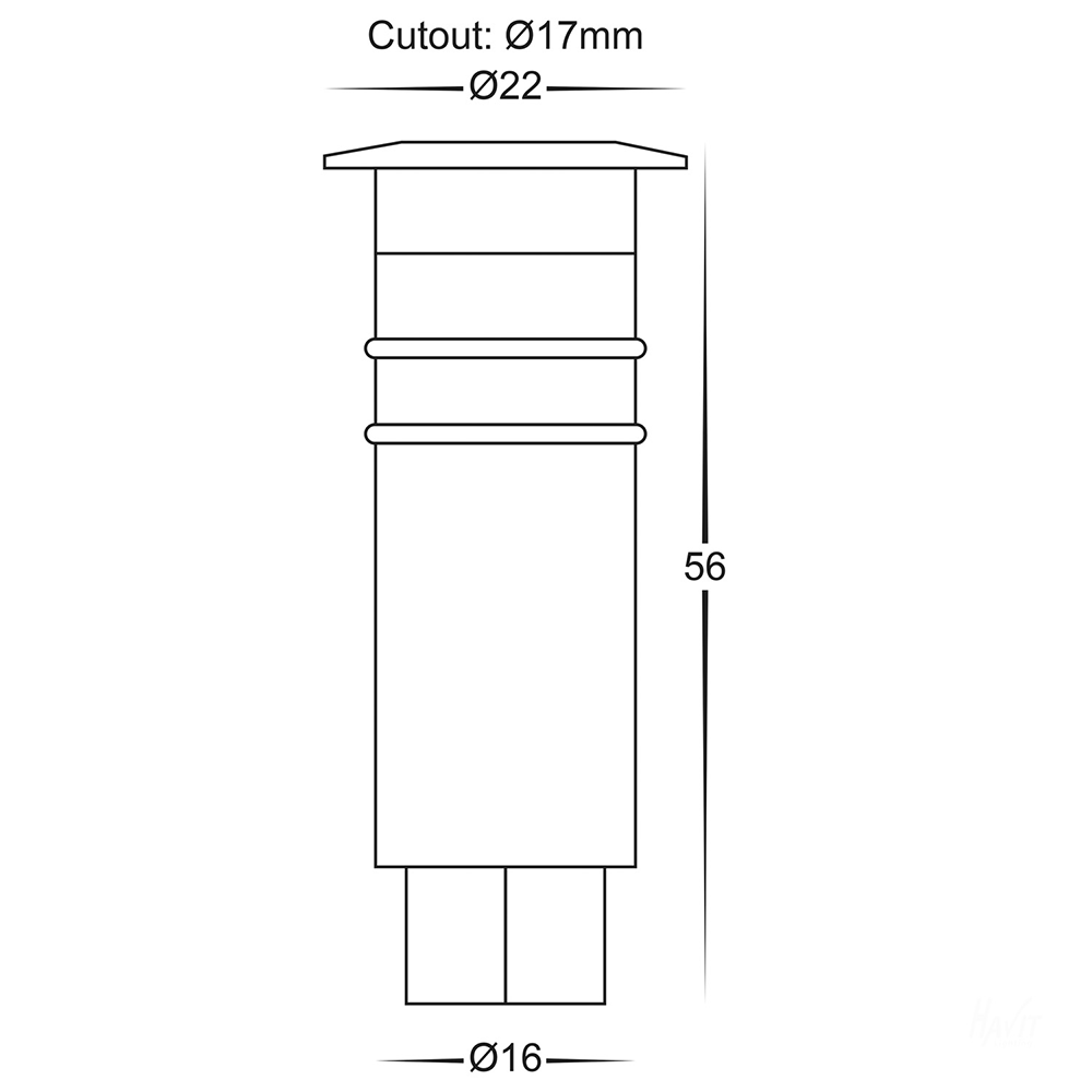 Kett 0.5W 12V DC LED Warm White Inground Uplighter Stainless Steel - HV2861W