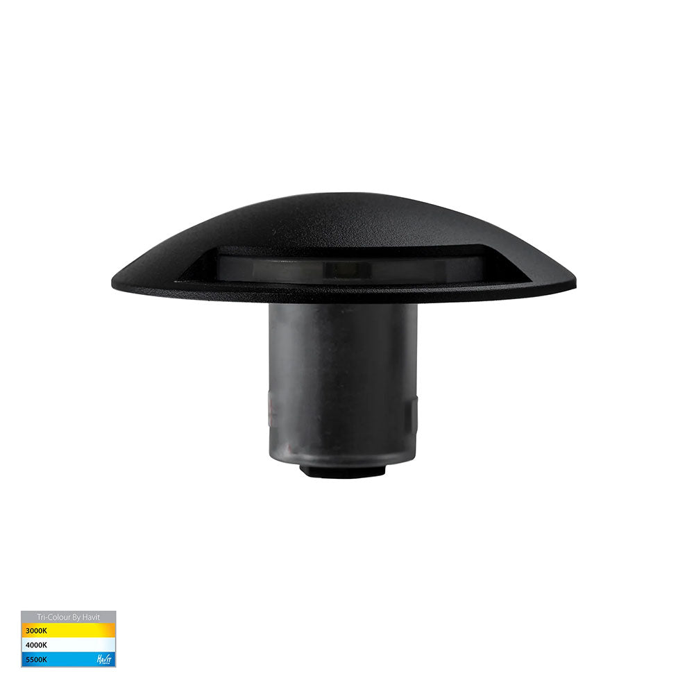 Dome 3W CCT 12V DC LED One Way Inground Deck Light Black - HV2871T-BLK-12V