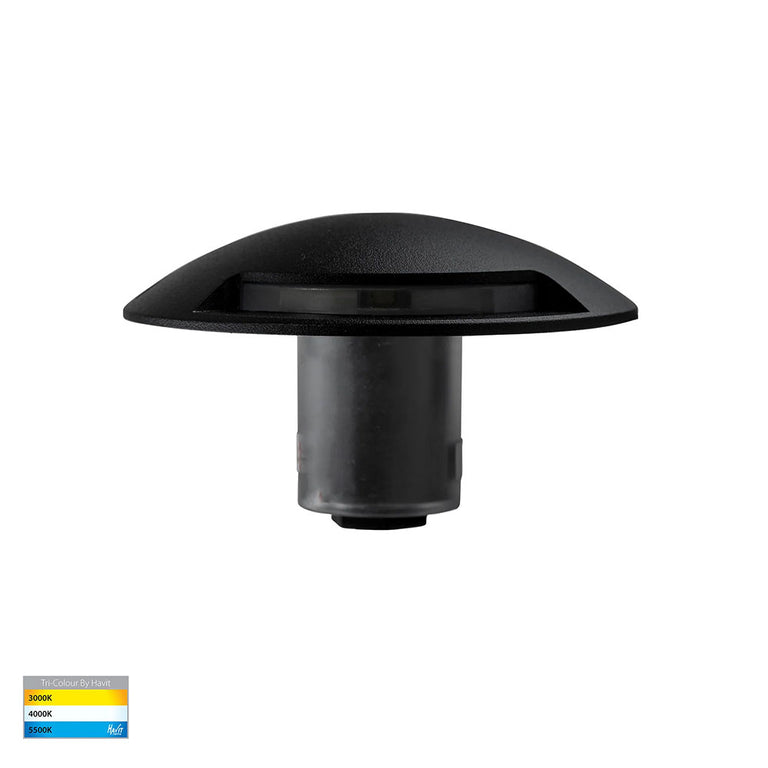 Dome 3W CCT 12V DC LED One Way Inground Deck Light Black - HV2871T-BLK-12V