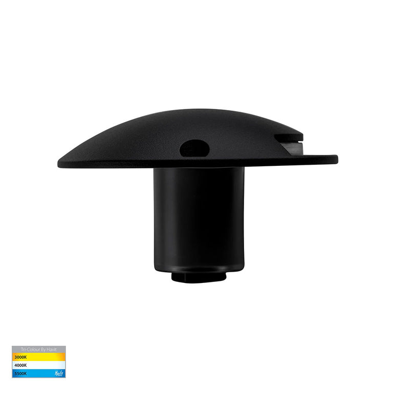 Dome 3W CCT 12V DC LED One Way Inground Deck Light Black - HV2871T-BLK-12V