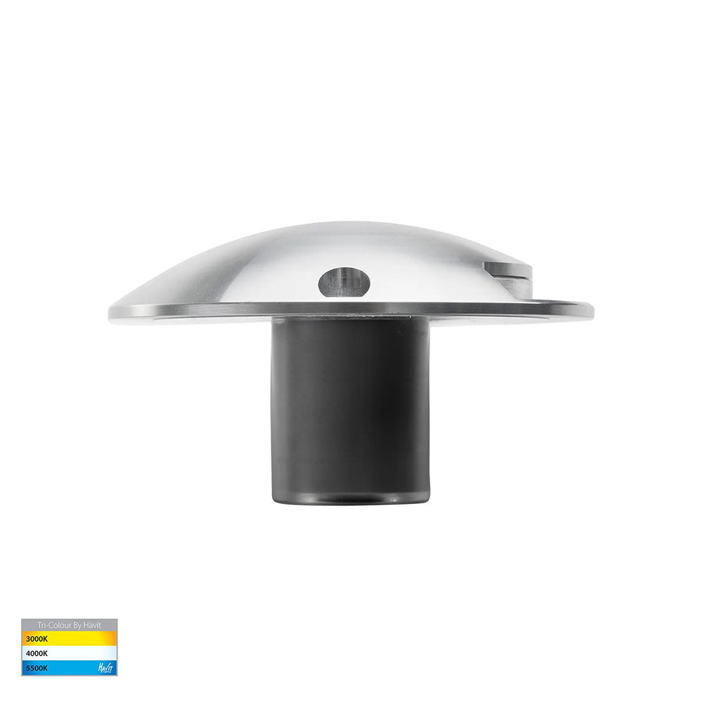 Dome 3W CCT 12V DC LED One Way Inground Deck Light Silver - HV2871T-SLV-12V