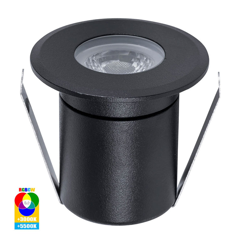 Elite 3W CCT 12V DC LED Inground Deck Light Black - HV2882RGBCW-BLK