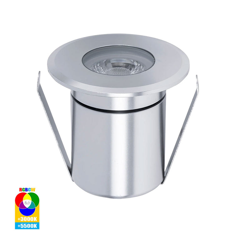 Elite 5W CCT 12V DC LED Inground Deck Light Silver - HV2882RGBCW-SLV