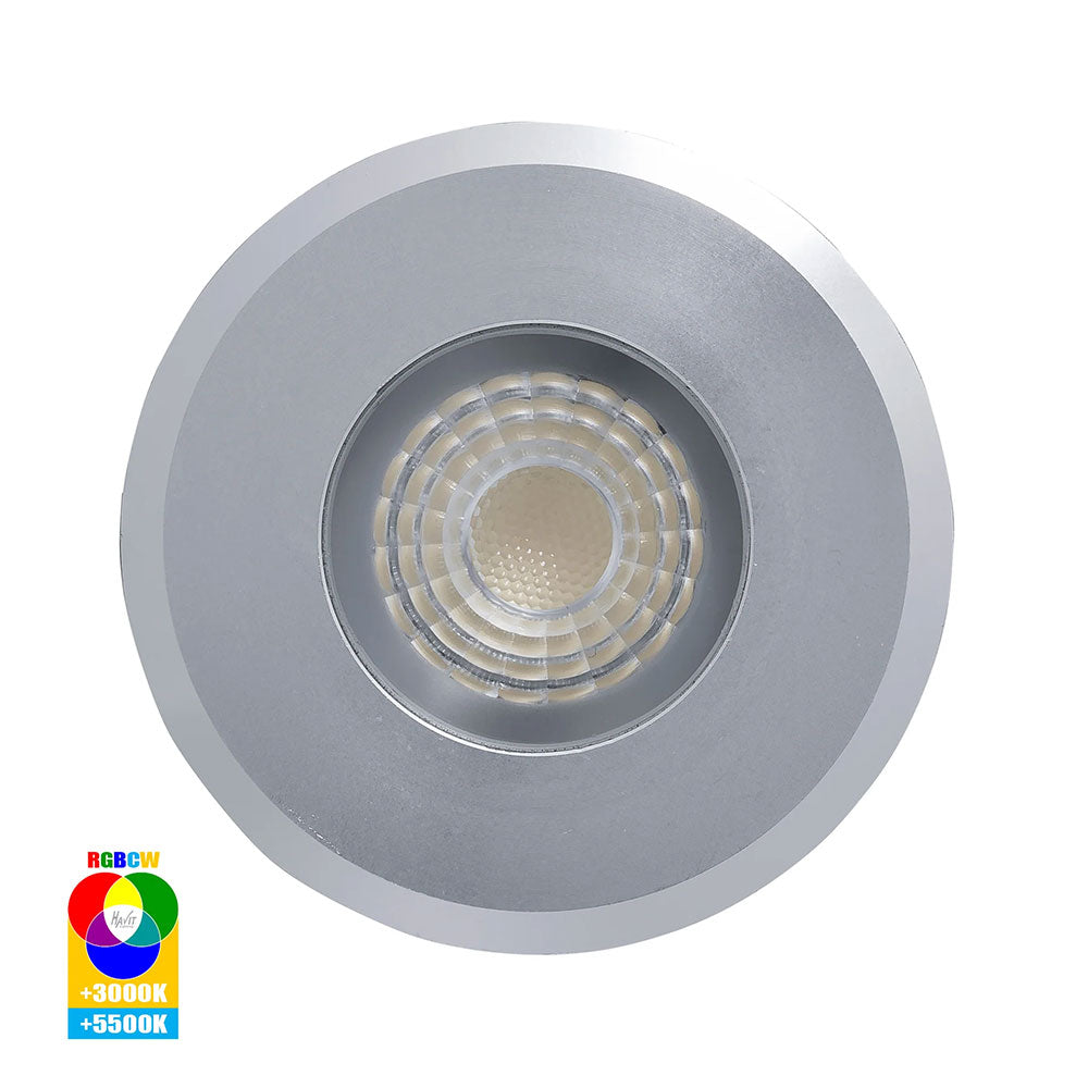 Elite 5W CCT 12V DC LED Inground Deck Light Silver - HV2882RGBCW-SLV