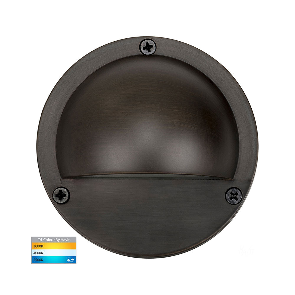 Pinta 2.3W CCT 240V LED Eyelid Step Light Antique Brass - HV2903T-AB