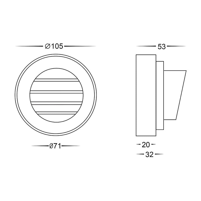 Pinta 12V LED Grill Surface Mounted Step Light 316 Stainless Steel / Cool White - HV2905C-12V