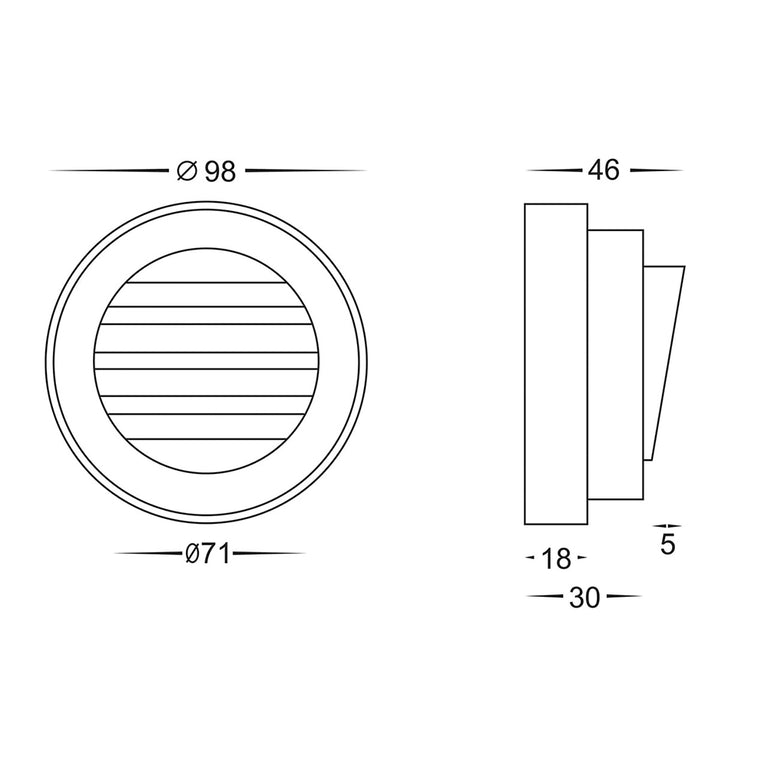 Pinta 2.3W CCT 12V DC LED Louvered Step Light White - HV2925T-12V-WHT