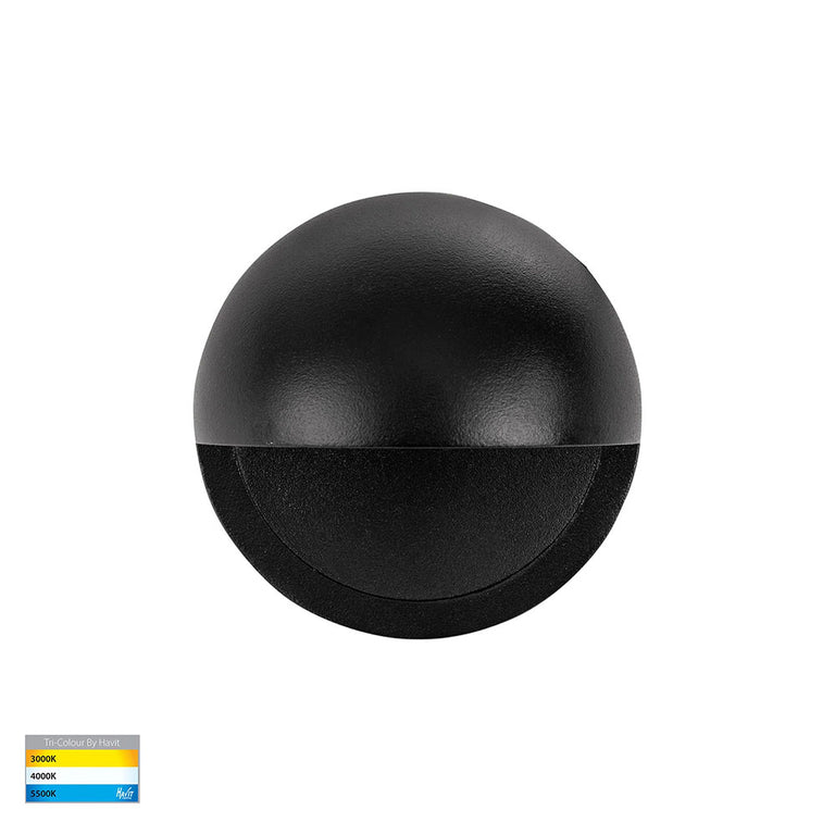 Veko 2W CCT 12V DC Eyelid LED Step Light Black - HV2927T-BLK-12V