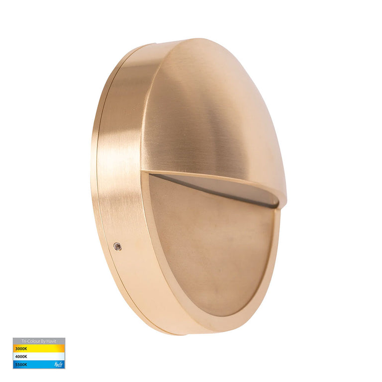 Veko 10W CCT 12V DC Eyelid LED Step Light Brass - HV2929T-BR-12V