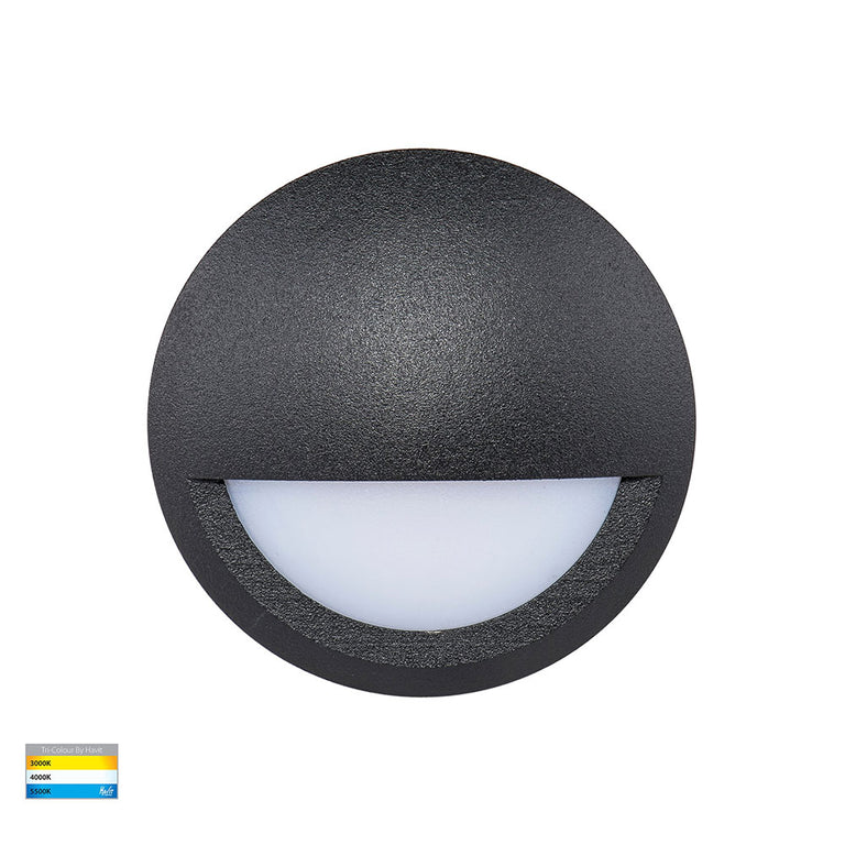 Nava 5W CCT 12V DC Eyelid LED Step Light Black - HV2961T-BLK-12V