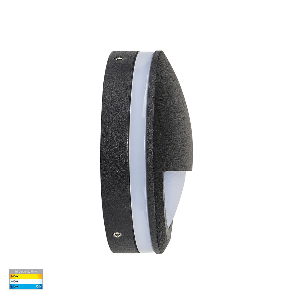Nava 5W CCT 12V DC Eyelid LED Step Light Black - HV2961T-BLK-12V