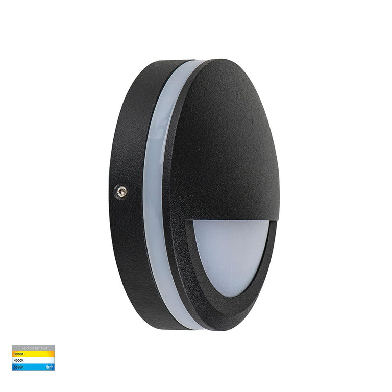 Nava 5W CCT 12V DC Eyelid LED Step Light Black - HV2961T-BLK-12V