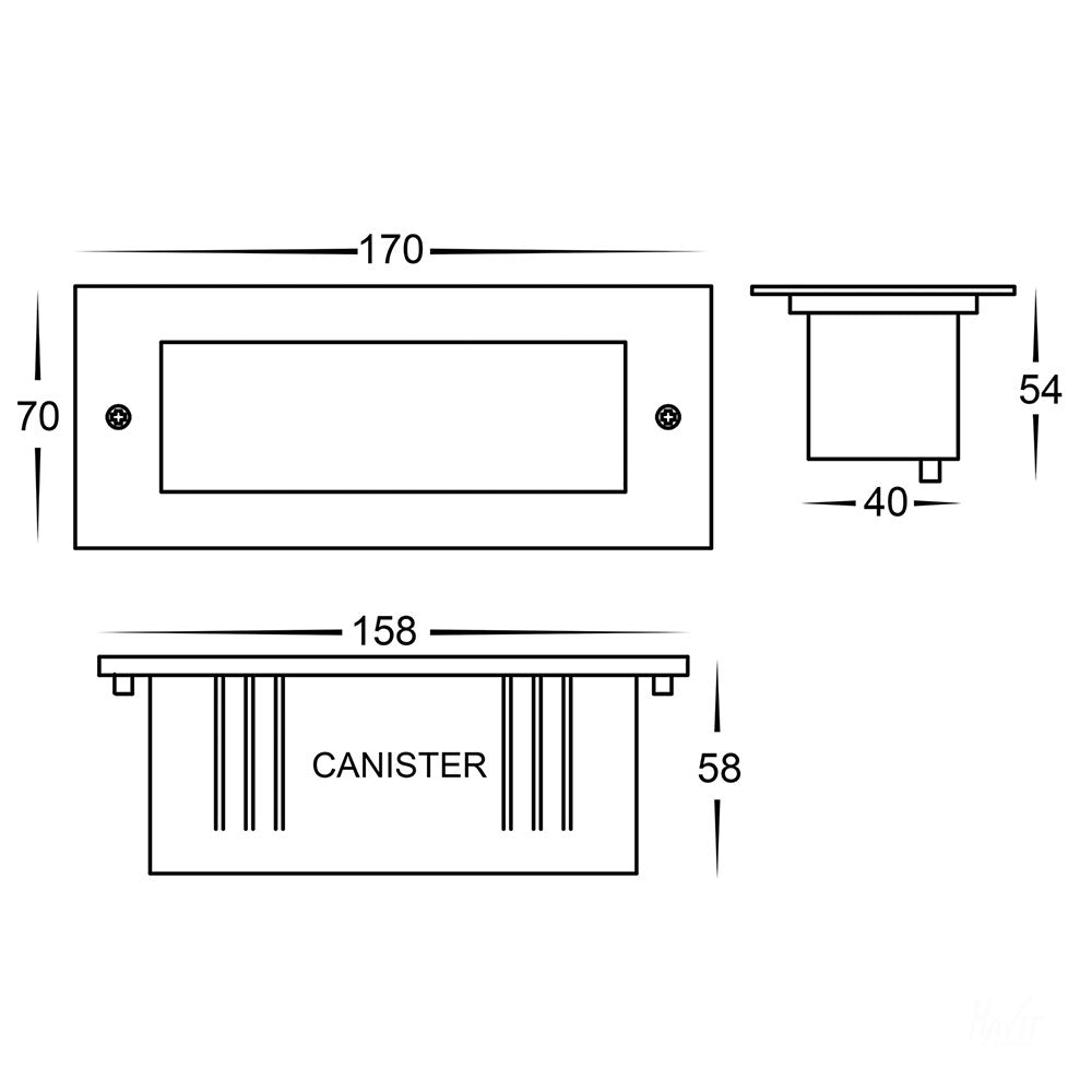 Bata 6W CCT 240V LED Brick Light Stainless Steel - HV3005T-SS316-240V