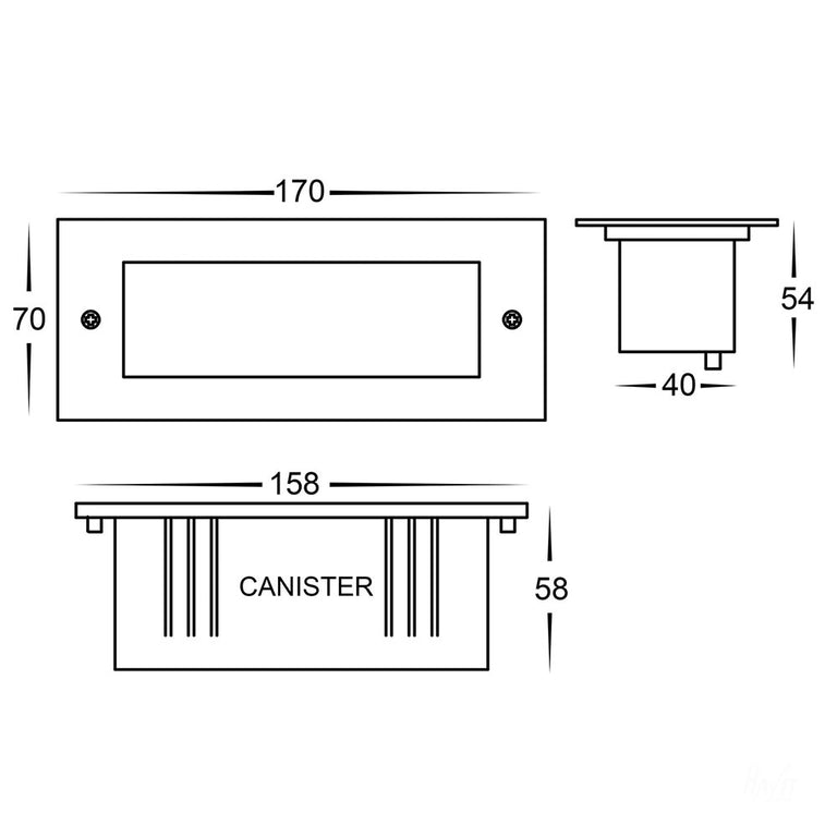 Bata 6W CCT 240V LED Brick Light Stainless Steel - HV3005T-SS316-240V
