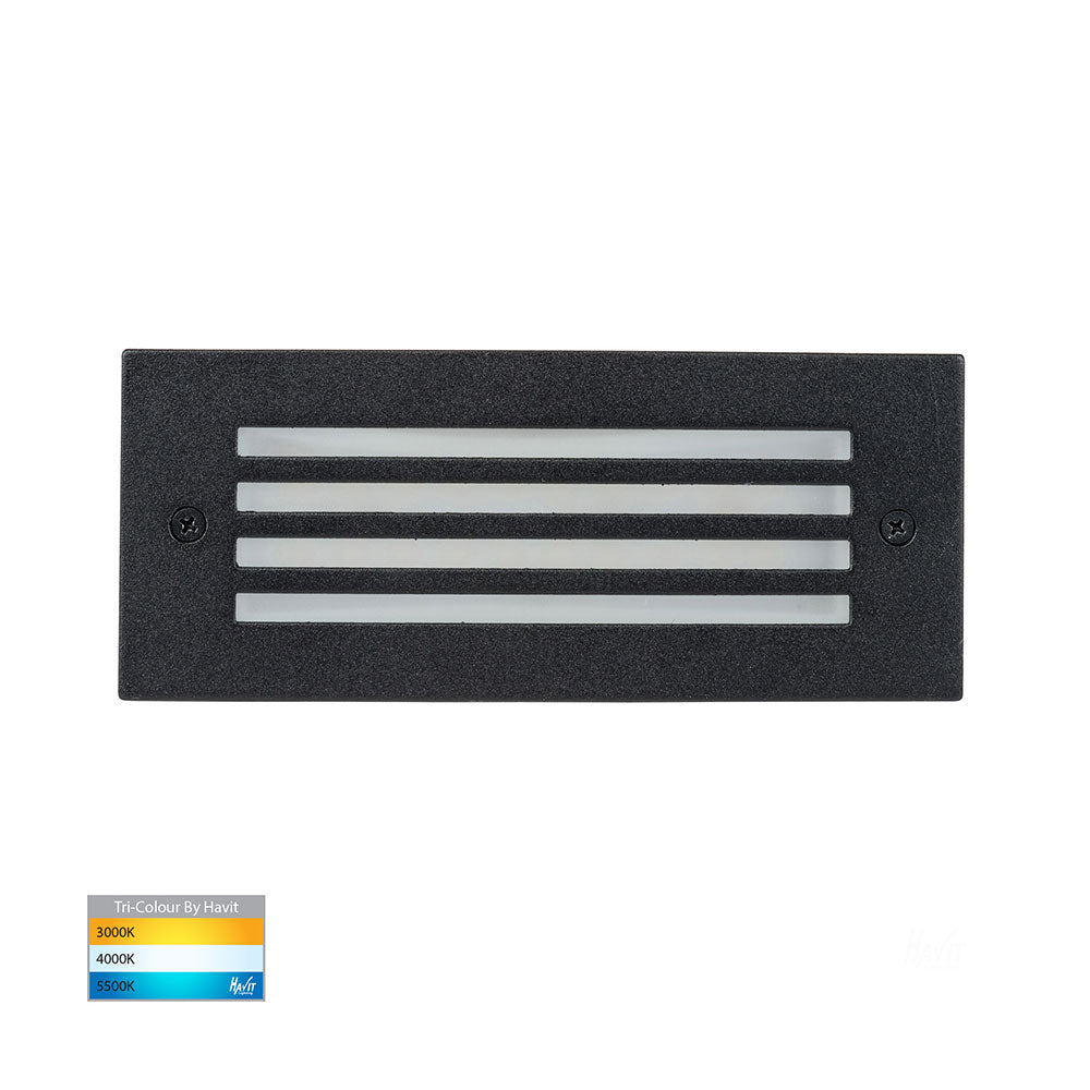 Bata 3W CCT 12V DC Grill Face LED Brick Light Black - HV3008T-BLK-12V